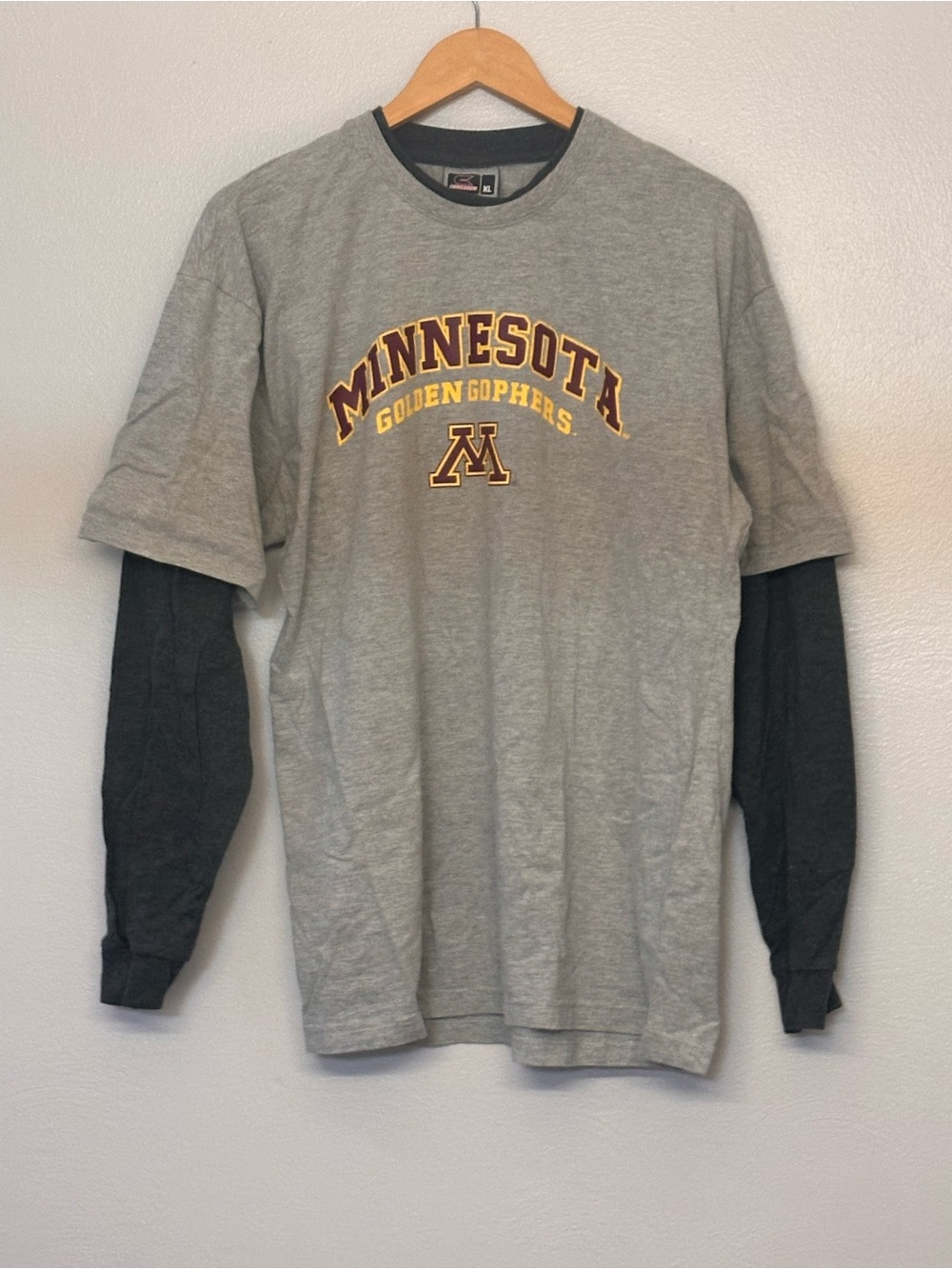Minnesota Golden Gophers Layered Long Sleeve T-Shirt - Gray